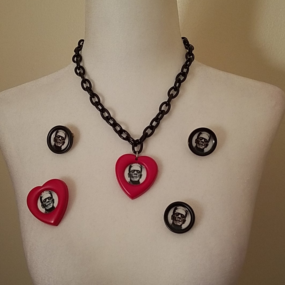 Frankenstein Necklace & Pins